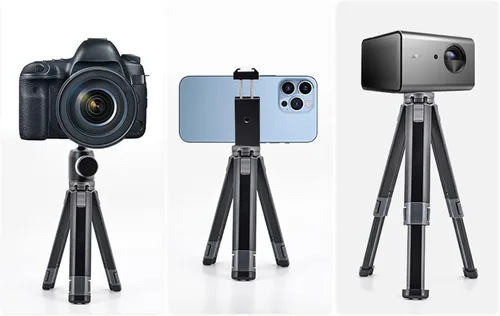Vista 3 de Trípode extensible, mango de video portátil, palo para selfie, Vlog de viaje, pequeño trípode para teléfono, trípode de escritorio, para proyector