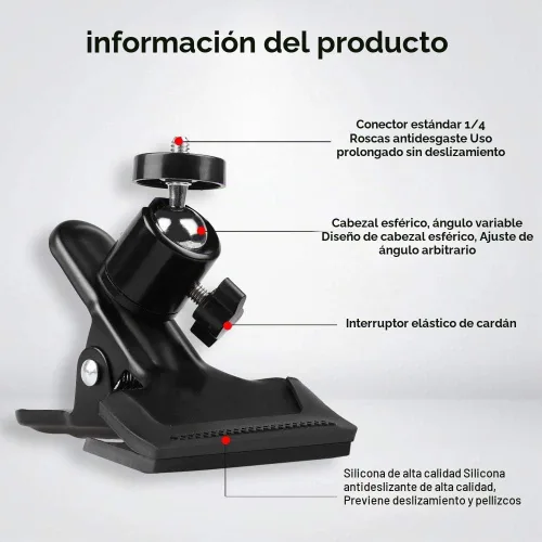 Vista 8 de Mr.Power Soporte para guitarra y bajo con auriculares para transmisión en vivo, clip compatible con iPhone, compatible con teléfonos inteligentes