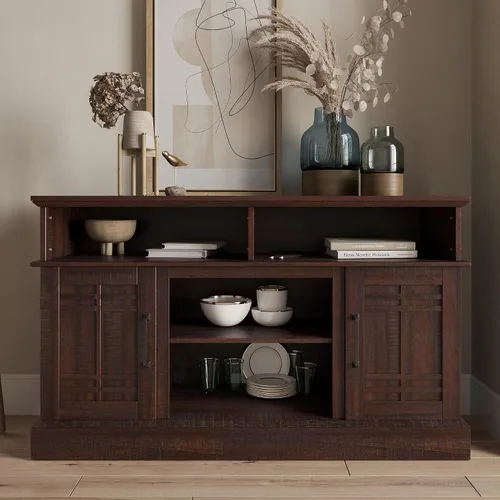 Vista 8 de BELLEZE Moderno Soporte de TV de Madera Estilo Granja de 48" y Centro de Entretenimiento Multimedia Mesa Consola para TVs hasta 50 Pulgadas