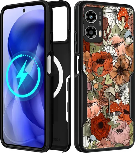 Vista 197 de Funda para Moto G 5G 2024 – Compatible con MagSafe para mujeres y niñas, bonita funda protectora magnética para teléfono, diseño femenino Kawaii