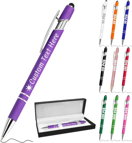 Vista 66 de Bolígrafos personalizados a granel 10 con nombre, grabados con punta de lápiz, bolígrafos de bola personalizados de escritura suave, regalos