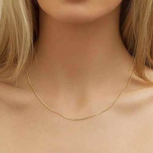 Vista 2 de Barzel Collar de cadena de oro chapado en oro de 18 quilates eslabones cubanos de 0.079in, 0.118in, 0.157in, 0.197in, para mujeres u hombres