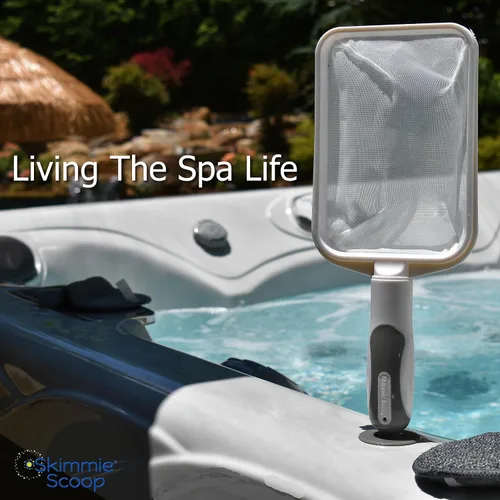 Vista 7 de The Skimmie Scoop - Espumador de mano patentado con red de malla fina para spa, bañera de hidromasaje, inmersión fría y limpieza de piscinas