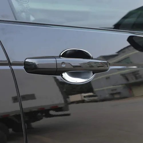 Vista 5 de YIWANG ABS cromo manija de puerta insertos taza ajuste 4 unids ajuste para Land Rover Discovery 5 2017 2018 2019 Auto Accesorios (polaco)