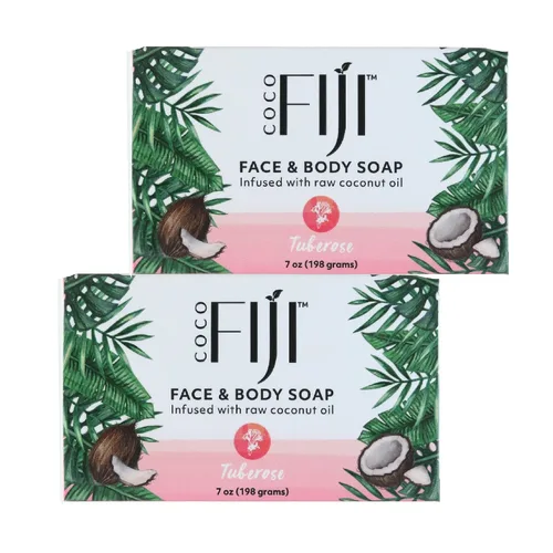 Vista 18 de Barra de jabón Coco Fiji para cara y cuerpo infundida con aceite de coco orgánico, Awapuhi Seaberry, aceite esencial, jabón natural para hidratar