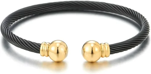 Vista 6 de Pulsera de acero inoxidable trenzada COOLSTEELANDBEYOND elástica ajustable para hombre y mujer
