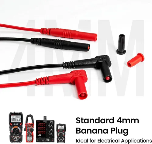 Vista 8 de KAIWEETS Multímetro digital TRMS 6000 cuentas ohmímetro y 23 piezas de cables de prueba de silicona suave kit para multímetro con pinzas