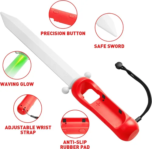 Vista 4 de Espada LED para The Legend of Zelda Skyward Sword HD, accesorio de juego FANPL iluminado con mango de espada para interruptor e interruptor OLED