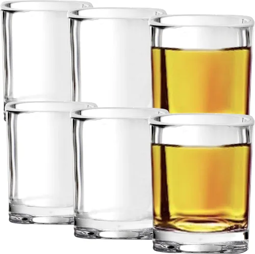 Vista 5 de Youngever Juego de 6 vasos de chupito de plástico, vasos de chupito de plástico, vasos de chupito transparentes (2 onzas)