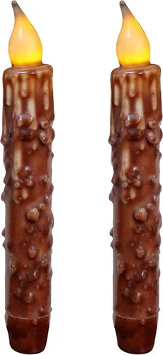 Vista 19 de CVHOMEDECO. Velas de cera real sumergidas a mano, funciona con pilas, temporizador, velas cónicas sin llama primitivas del país, 6-3/4 pulgadas