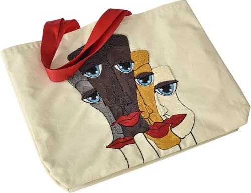 Vista 2 de Generic Mefo - Bolsa de algodón hecha a mano con forro impermeable y alta capacidad de transporte diseño especial grande