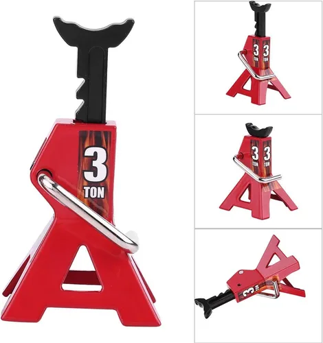 Vista 3 de Rc Jack Stands RC Jack Stand Metal 6 Ton 3 Ton RC Car Simulation Jack Stands Altura Ajustable Elevación Jack Herramienta de reparación para D90