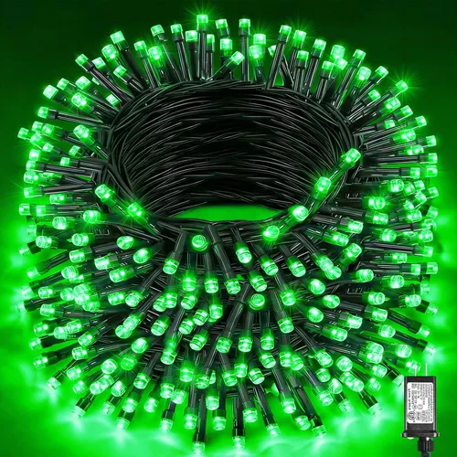 Vista 52 de Tira de luces LED de Navidad de 40 pies para exteriores, luces rojas y blancas de Navidad impermeables, 8 modos y temporizador, luces de árbol