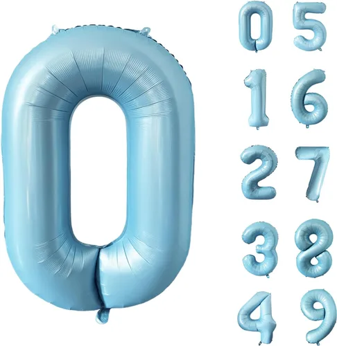 Vista 154 de Globos gigantes de helio de aluminio de 40 pulgadas, color negro, globos digitales grandes del número 0 para decoración de fiesta de cumpleaños