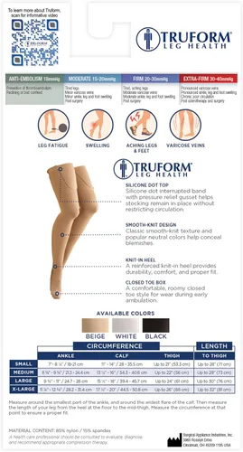 Vista 8 de Truform Medias Antiembólicas, Estilo Hospitalario de Recuperación Poscirugía hasta el Muslo, Compresión de 18 mmHg para Hombres y Mujeres, Medias