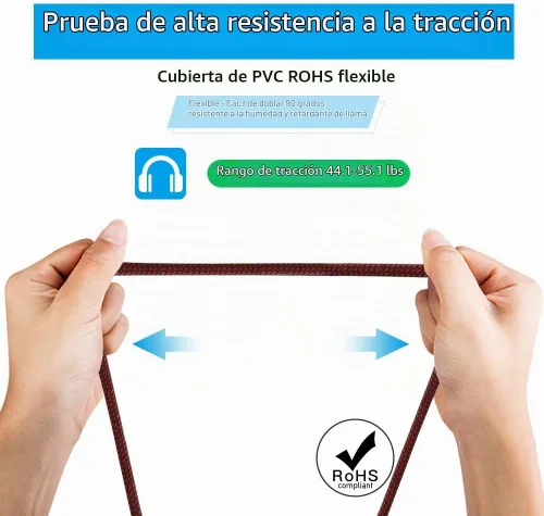 Vista 4 de Cable XLR de 6 pies macho a hembra, cable de micrófono XLR de 3 pines MIC DMX cable de conexión
