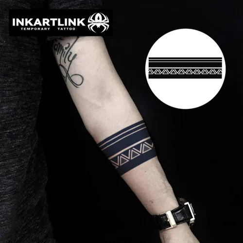 Vista 3 de INKARTLINK Tatuajes temporales semipermanentes, tatuajes de brazo realistas, impermeables y no reflectantes, embalaje exquisito, diseño único
