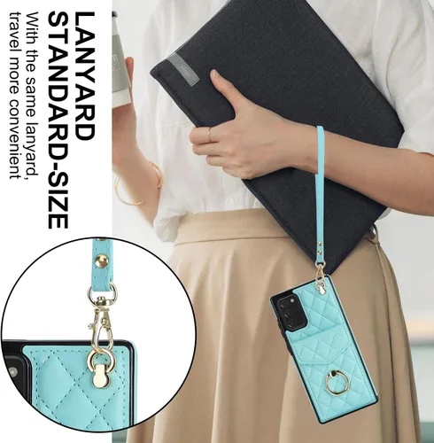 Vista 7 de Asuwish Funda de teléfono para Samsung Galaxy Note 20 5G con protector de pantalla de vidrio templado y correa para la muñeca, anillo con bloqueo