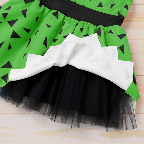 Vista 5 de Disfraz de Bam Bam para niños, disfraz de hombre de la caverna, traje de edad de piedra para niñas, Halloween, cosplay, sesión de fotos de 6 a 6 años