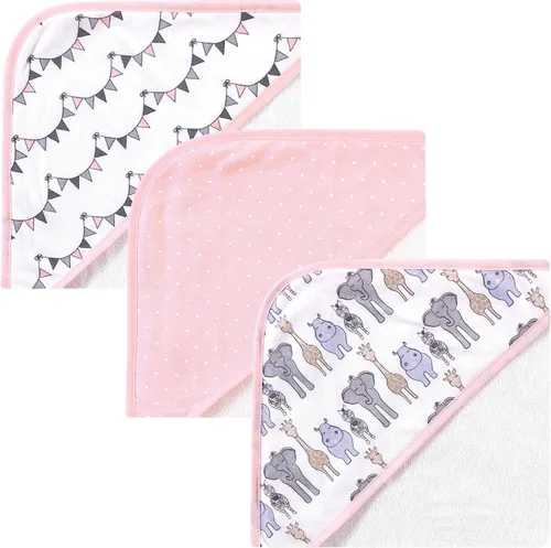 Vista 39 de Hudson Baby Toallas unisex con capucha de algodón para bebé, alfabeto, talla única