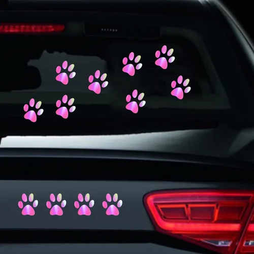 Vista 14 de Juego de 12 calcomanías de vinilo con estampado de patas de perro, calcomanías de vinilo para ventana de coche, laptop, motocicleta, camión