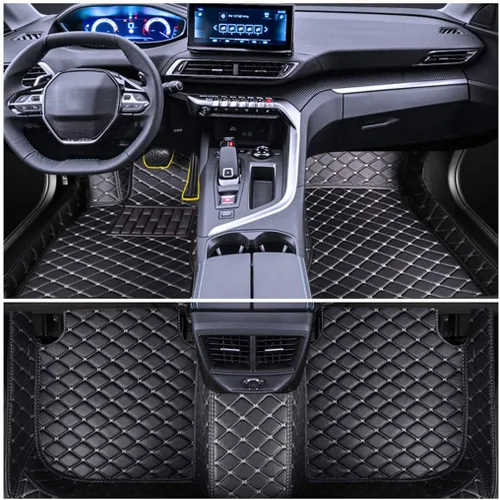 Vista 9 de Alfombrillas de cuero para automóvil Z4 Convertible E85 E86 2004-2008 2004-2008, tapete de cuero artificial, forro de piso impermeable completo Beige