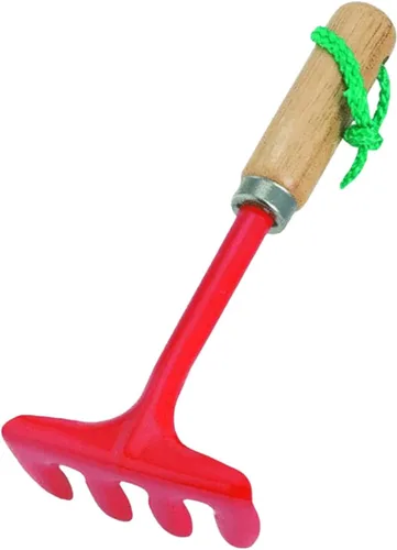 Vista 11 de Rugg Tenedor de mano de jardín para niños, mini herramienta de excavación de acero con mango de madera, herramienta de jardinería para niños