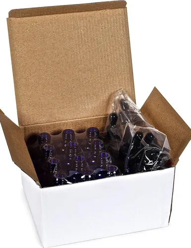 Vista 4 de 12 botellas de vidrio azul cobalto con goteros de vidrio para 2 oz