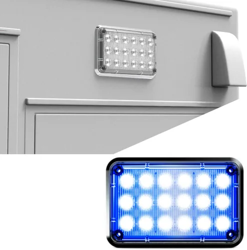 Vista 17 de Alpha-Z 6x4 Ambulancia LED Montaje en Superficie Luces estroboscópicas de emergencia y camión de bomberos Luz de advertencia ultra delgada