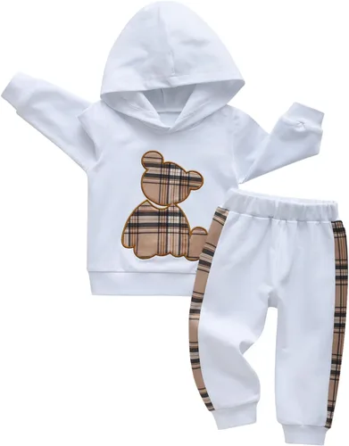 Vista 6 de Ropa de bebé niño niño manga larga con estampado de oso + pantalones deportivos