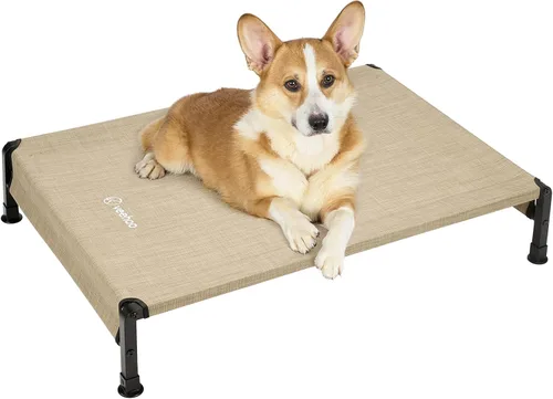 Vista 9 de Veehoo CWC2433 - Cama fresca para perros para exteriores, cama elevada para mascotas con malla Teslin lavable y transpirable, pies de silicona