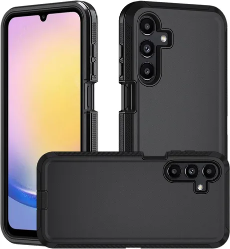 Vista 10 de Funda para Samsung Galaxy A17 5G, resistente a prueba de golpes, a prueba de polvo, 3 en 1, funda protectora resistente para Galaxy A17 5G (negro)