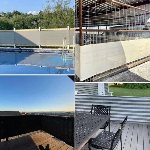 Vista 2 de TANG Valla de privacidad de balcón de 0 2.5 x 10 pies para barandilla de cubierta de apartamento, bloque resistente de 200 GSM, cubierta de cercado