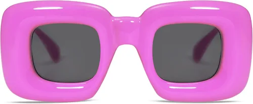 Vista 4 de VANLINKER Lindas gafas de sol cuadradas infladas para mujeres y hombres, gafas gruesas retro con marco grueso divertido máscara sombras VL9733