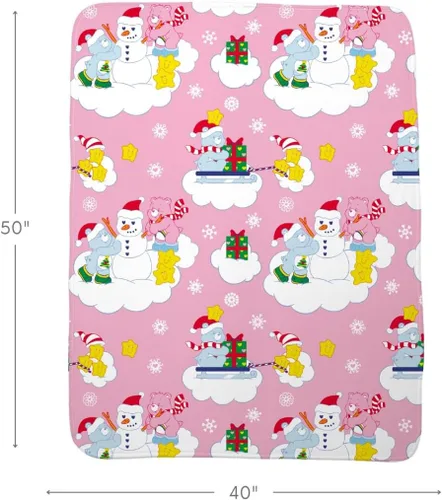 Vista 3 de Care Bears - Manta de felpa nostálgica navideña súper suave y acogedora, 40 x 50 pulgadas, (producto oficial) por Franco Collectibles