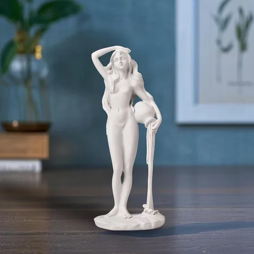 Vista 5 de Escultura de la diosa del nacimiento de Venus de 7.4 x 2.8 pulgadas, arte clásico de resina blanca, decoración del hogar y la oficina, para boda