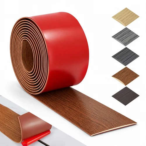 Vista 17 de Bnell Tira de Transición de Piso Autoadhesiva de Vinilo Laminado Tira Cubierta de Piso de 3" Tira Divisora Plana de Piso para Unir Espacios de Piso
