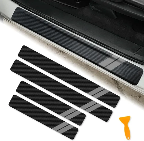 Vista 12 de Protector de Umbral de Puerta para Dodge Charger Challenger Durango Accesorios Protector de Entrada de Puerta de Automóvil con Raspador de Plástico
