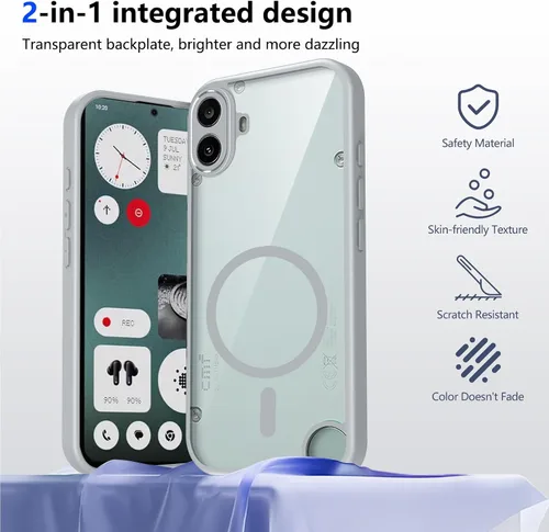 Vista 400 de Funda magnética transparente compatible con Xiaomi 17T, color negro 2 en 1 PC + TPU cubierta de teléfono a prueba de golpes, carcasa protectora