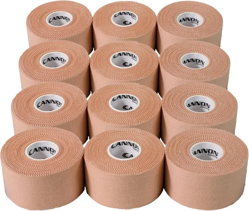Vista 13 de Cannon Sports Cinta atlética de alta calidad, 1.5 pulgadas x 45 pies por rollo, fácil de rasgar, sin residuos pegajosos, muy fuerte, hipoalergénica