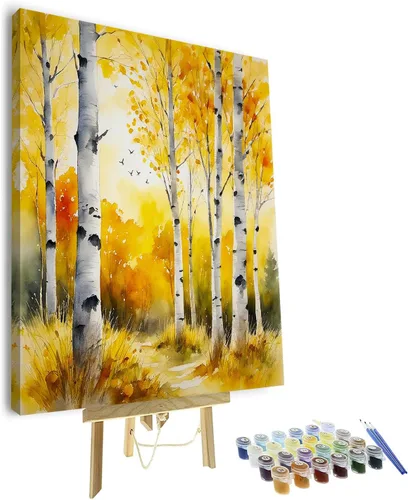 Vista 7 de TUMOVO Pintura por números para adultos, pintura de diente de león por números, campo de semillas de diente de león para adultos kits de pintura por