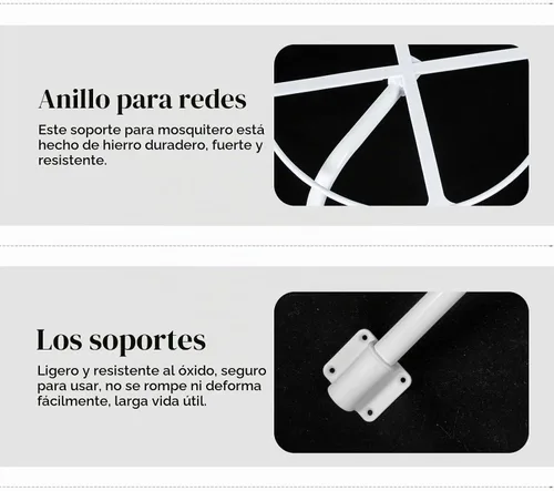 Vista 8 de NUOBESTY Soporte de toldo para cuna con mosquitera de red, accesorio para cuna de bebé, soporte de cama de guardería, fácil de montar