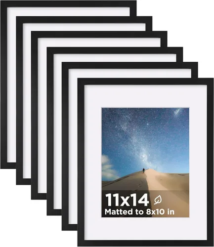 Vista 12 de KINLINK Juego de 6 portarretratos de 4 x 6 pulgadas, color negro, marcos de fotos de madera con plexiglás para 4 x 6 pulgadas sin paspartú para mesa
