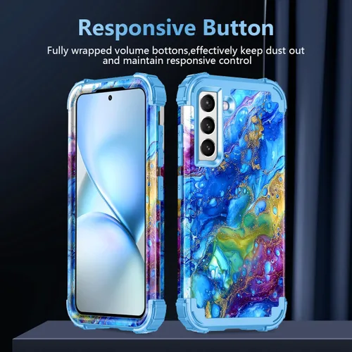 Vista 6 de Rancase Funda para Galaxy S21 FE 5G, tres capas resistentes a prueba de golpes, protección de plástico duro+funda protectora de goma de silicona