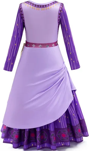 Vista 7 de Zalongye Disfraz de princesa de Asha Wish para niñas, disfraces de Navidad