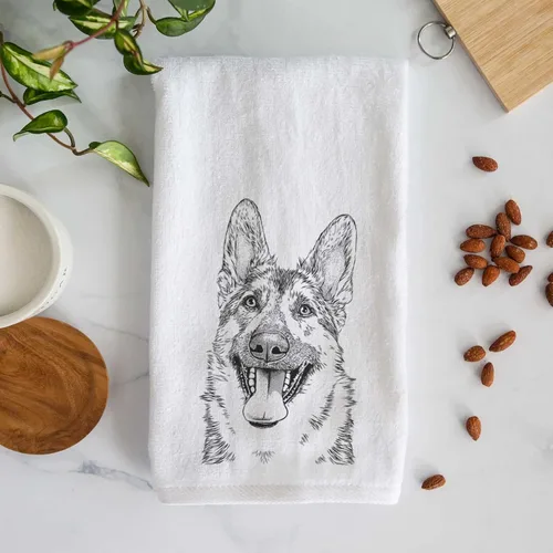 Vista 2 de Inkopious Bare Benson The German Shepherd - Toalla de mano decorativa para baño y cocina