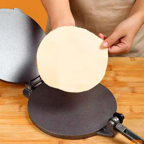 Vista 2 de Prensa de tortilla de aleación de aluminio, máquina flapjack, máquina de crepé, tortillas de aluminio fundido, tortitas caseras con 50 papel Negro
