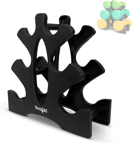 Vista 30 de Yes4All Neoprene Dumbbells, Pairs and Sets with Rack for Home Workouts A. Púrpura