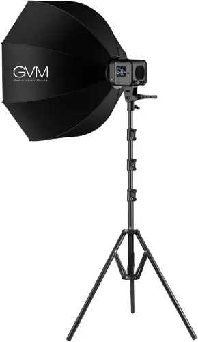 Vista 11 de GVM - Luz de video LED SD80S de 80 W con linterna Softbox y kit de soporte para trípode, luz de estudio de montaje Bowens de 5600 K, iluminación