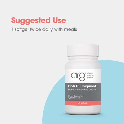 Vista 4 de Allergy Research Group - CoQH-CF Ubiquinol - Antioxidante CoQ10, Estable, Biodisponible - 60 cápsulas blandas